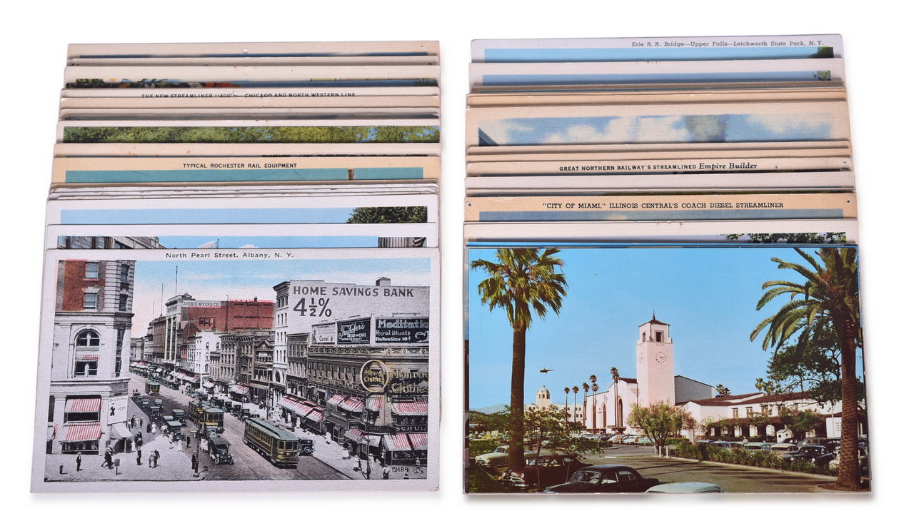 5438 - 95+ Vintage Fiber Railroad and Interurban/Streetcar Postcards thumbnail