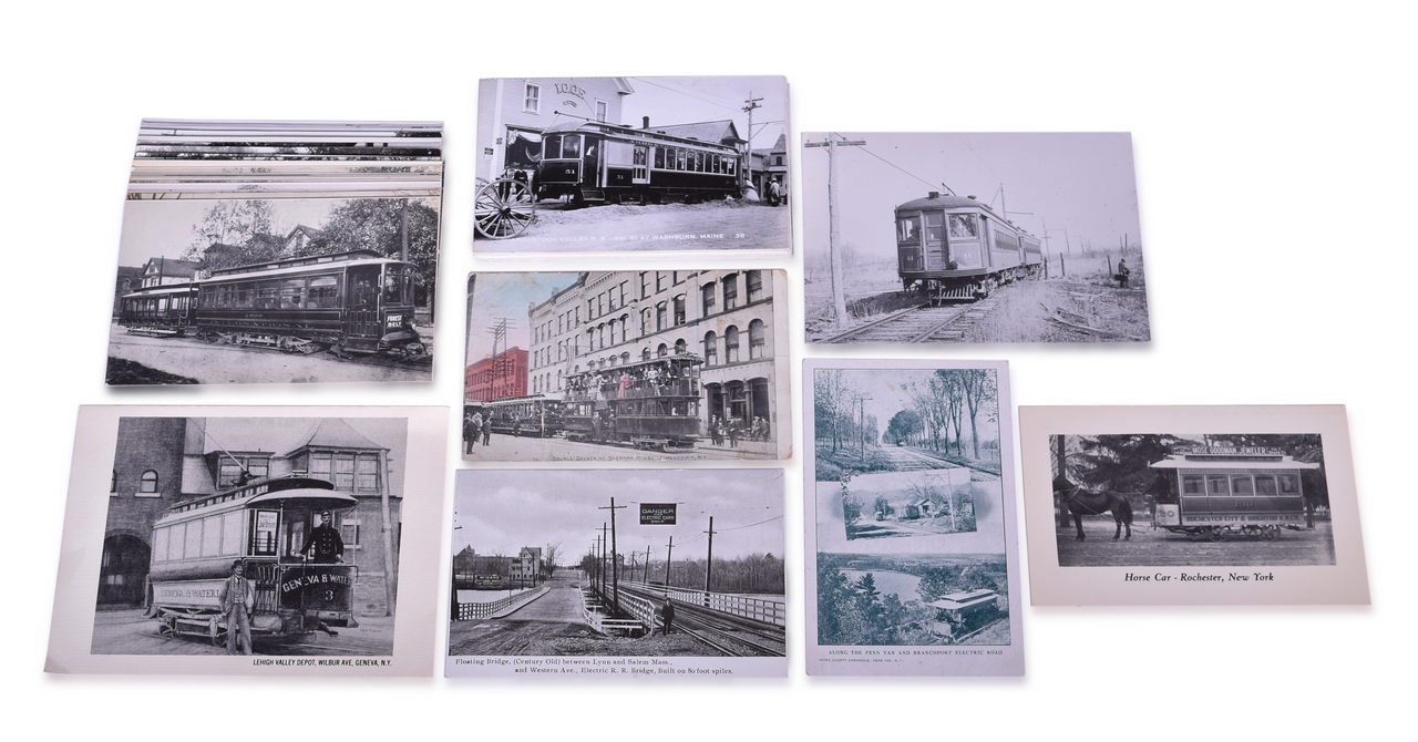 5444 - Approx. 65 Black-and-White Streetcar/Trolley/Electric Rail Postcards thumbnail