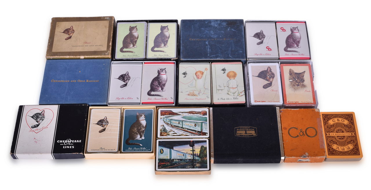 5463 - Fifteen Chesapeake & Ohio Railroad Playing Card Decks Including New Old Stock thumbnail