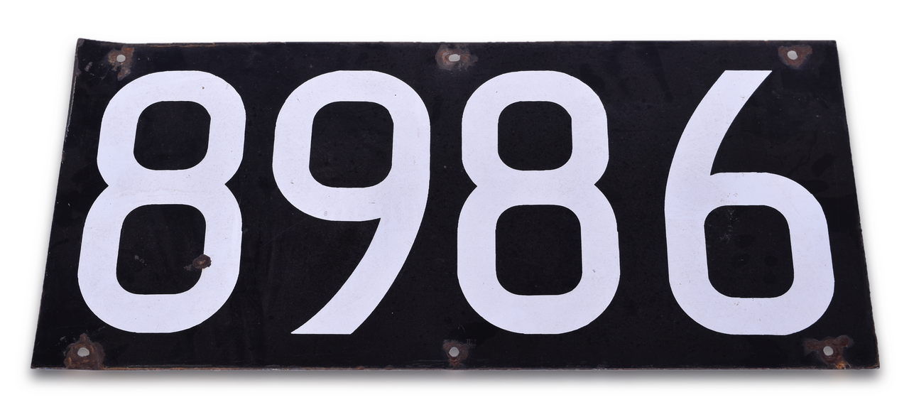 5466 - Porcelain Railroad Signal Number Plate thumbnail