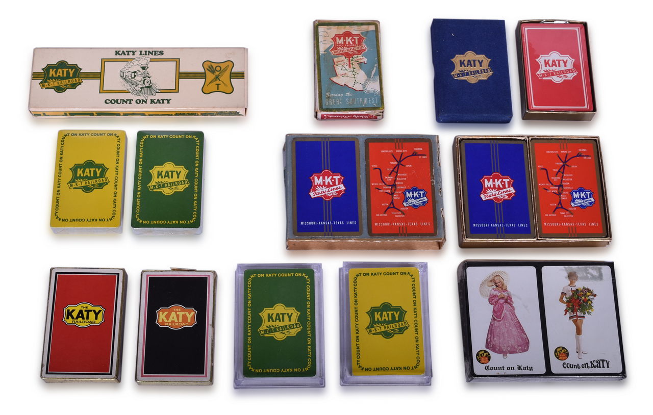 5467 - Twelve Missouri Kansas Texas Railroad Playing Card Decks Including New Old Stock thumbnail