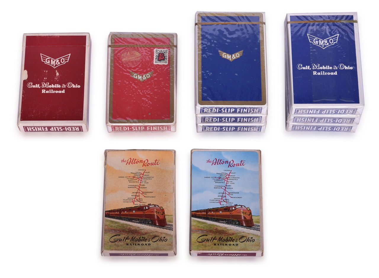 5473 - Ten Gulf, Mobile & Ohio Railroad Playing Card Decks - Alton Route Map and Logo thumbnail