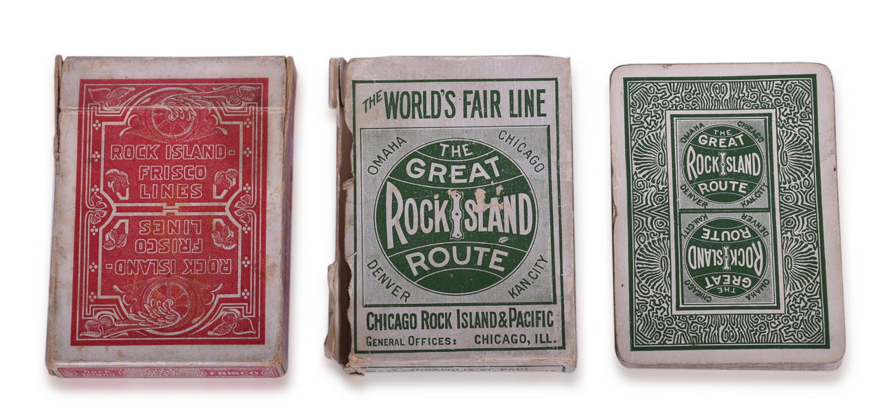 5479 - Pair of Early Chicago, Rock Island & Pacific Railroad Playing Cards thumbnail