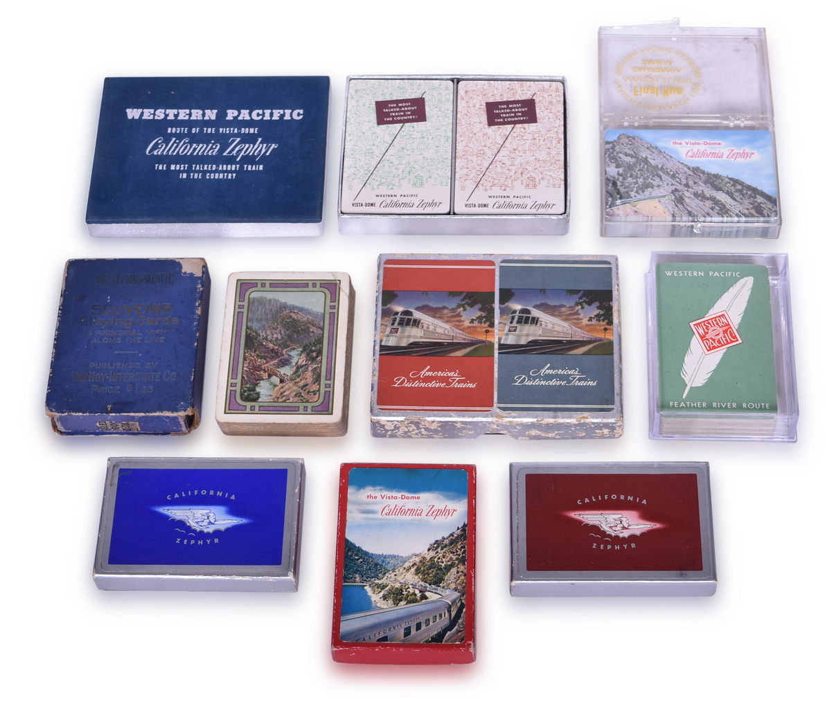 5481 - Ten Burlington Route and Western Pacific Railroad Zephyr Playing Card Decks thumbnail