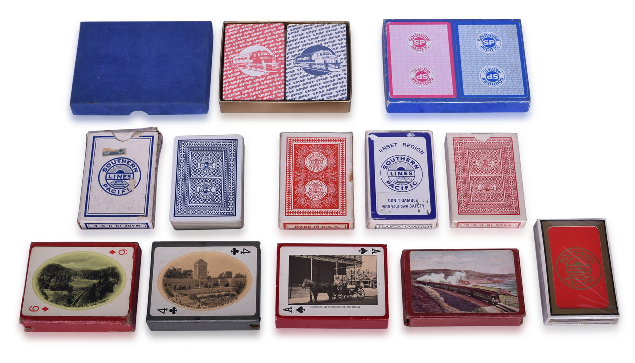 5485 - Thirteen Southern Pacific Railroad Playing Card Decks Including New Old Stock thumbnail