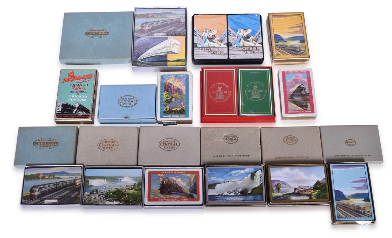 5487 - Sixteen New York Central Railroad Playing Card Decks Including New Old Stock thumbnail