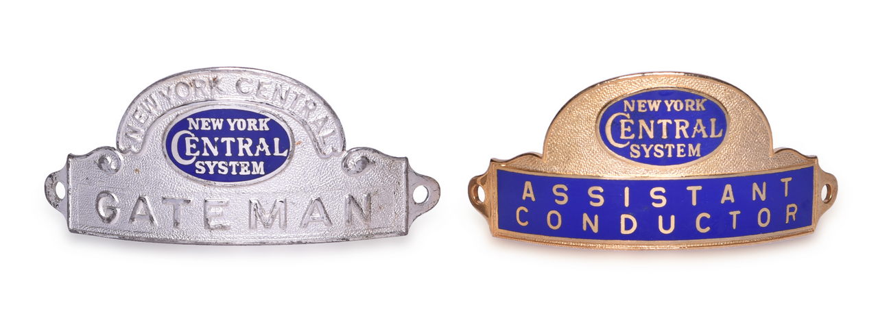 5509 - New York Central Railroad Gateman and Assistant Conductor Cap Badges thumbnail