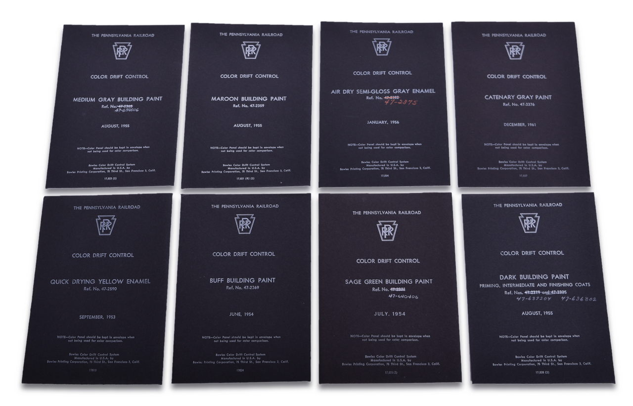 5523 - Eight Pennsylvania Railroad Original Color Drift Control Cards & Envelopes - 1953, 1954, 1955, 1956, and 1961 thumbnail