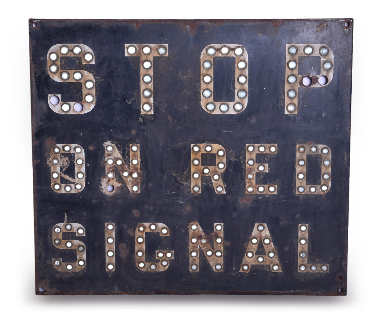 5536 - Stop on Red Signal Railroad Sign with Glass Cat-eyes thumbnail