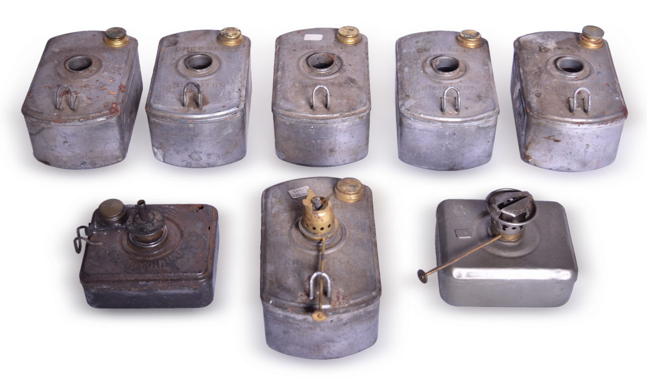 5546 - Group of Eight Dressel Lamp/Lantern Burner Pots and Founts thumbnail