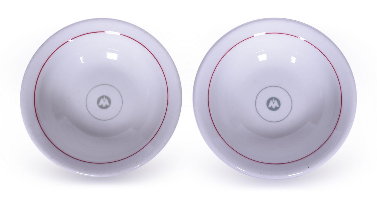 5555 - Pair of Chicago, Indianapolis & Louisville Railroad China Monon Sauce Dishes thumbnail