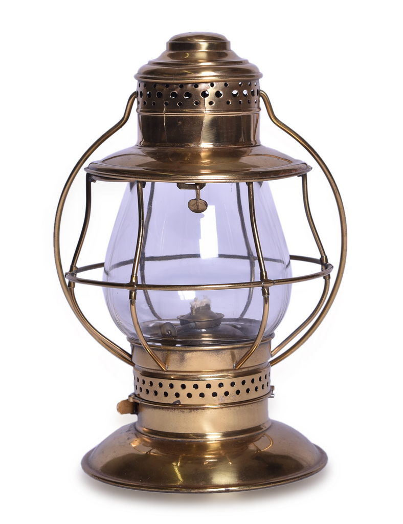 5562 - Deitz Number 39 Brass Lantern With Clear Globe thumbnail