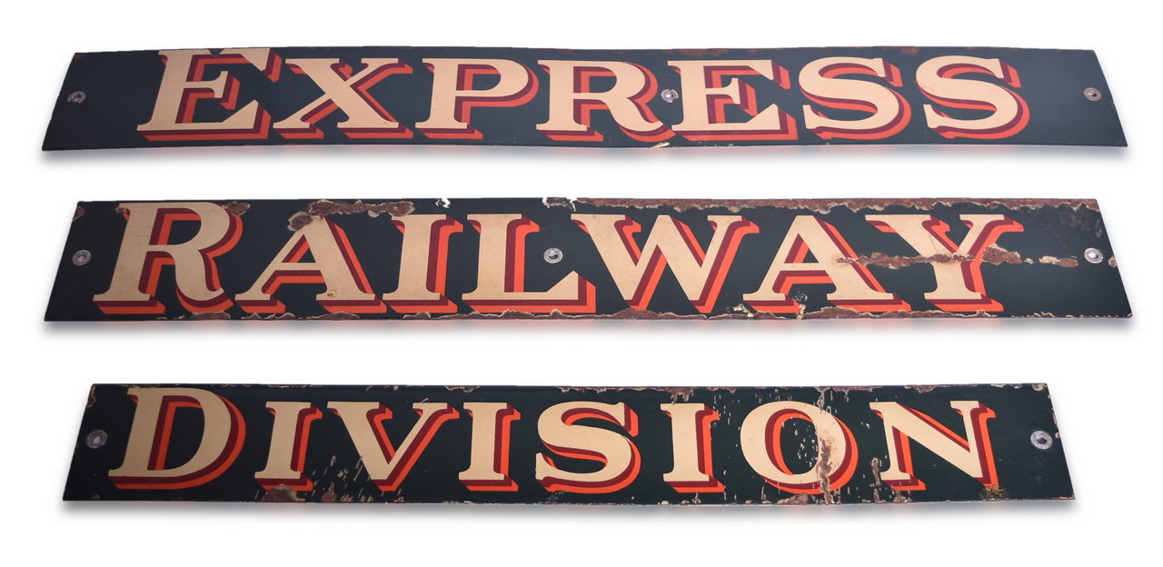 5572 - Express Railway Division Set of Porcelain Signs thumbnail