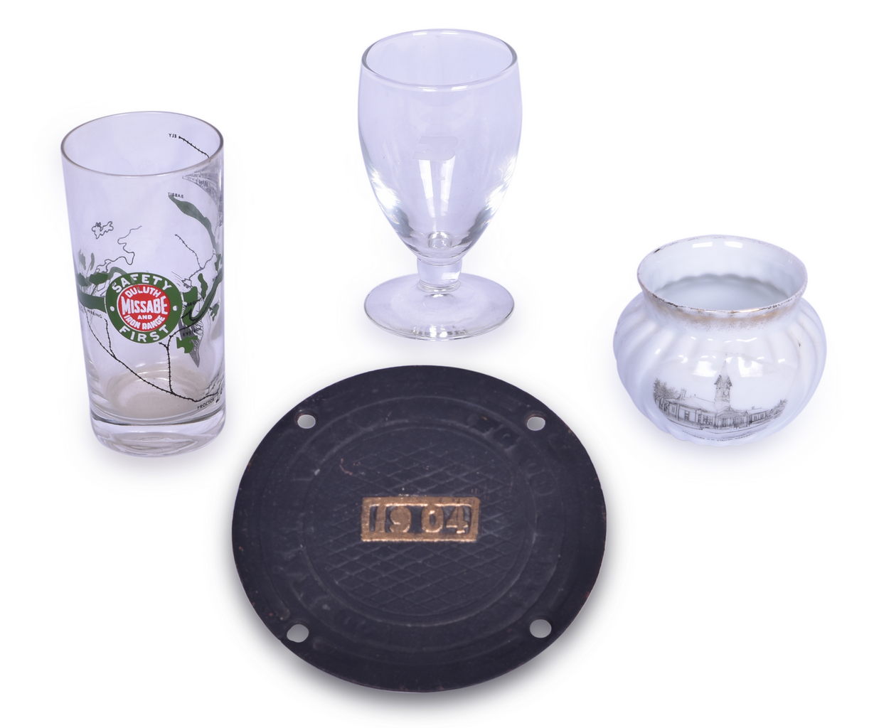 5576 - Wason Manufacturing Plate and Three Assorted Railroad Glassware/China Pieces thumbnail