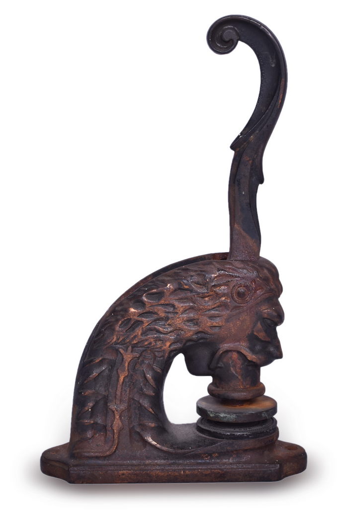 5577 - 1906 Swan Creek Railway Cast Iron Lion Head Corporate Seal Embosser thumbnail