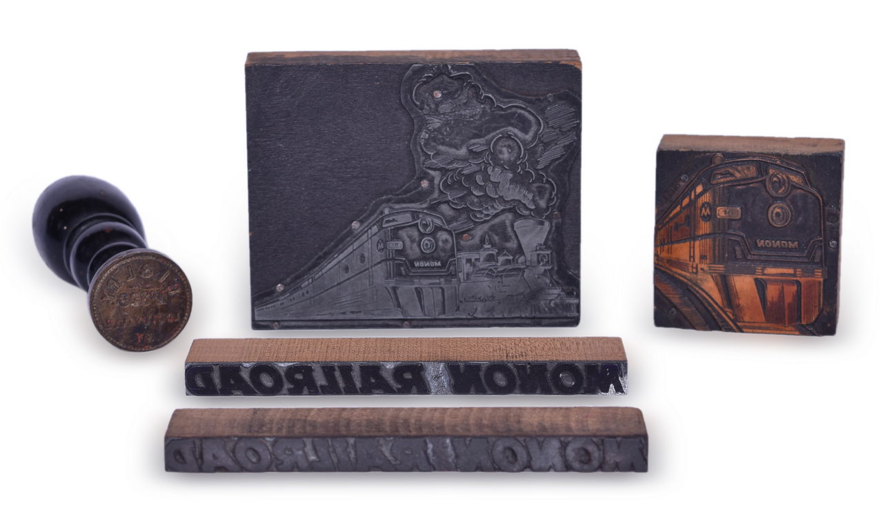 5579 - Chicago, Indianapolis, and Louisville Railway Monon Wax Sealer and Wood Printing Blocks thumbnail