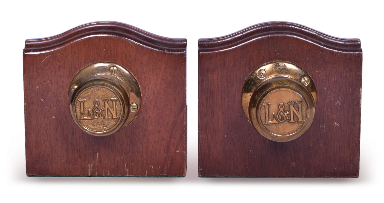 5583 - Pair of Louisville and Nashville Railroad Door Knob Book Ends thumbnail
