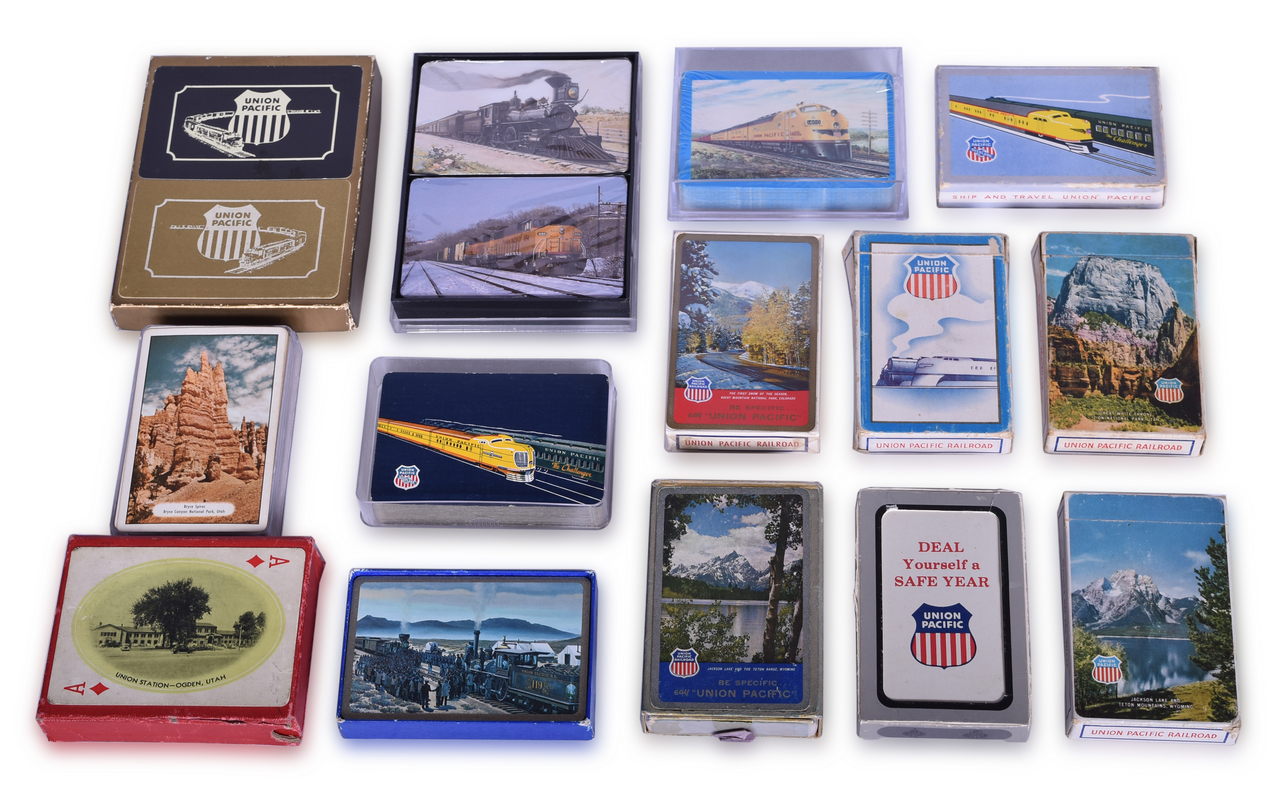 5621 - Sixteen Union Pacific Railroad Playing Card Decks Including New Old Stock thumbnail