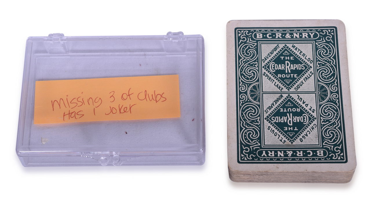 5631 - Burlington, Cedar Rapids and Northern Railway Playing Card Deck - Extremely Rare Cedar Rapids Route thumbnail