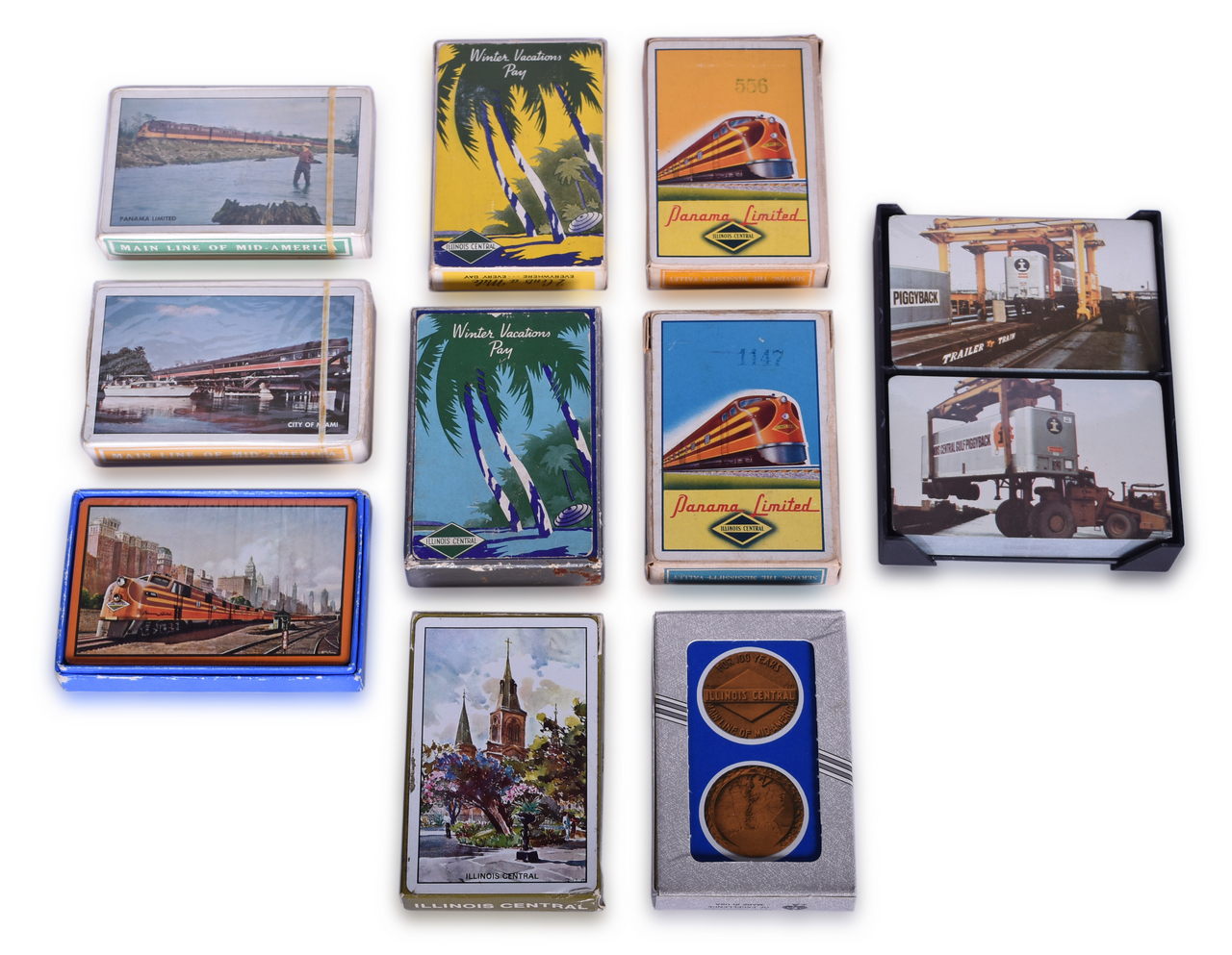 5633 - Eleven Illinois Central and Illinois Central Gulf Railroad Playing Card Decks thumbnail