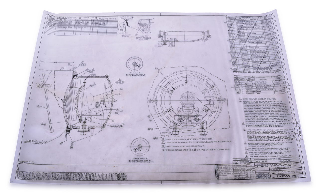 5638 - Original WABCO HC-33 Signal Lens and Bulb Design Drawing/Blueprint thumbnail