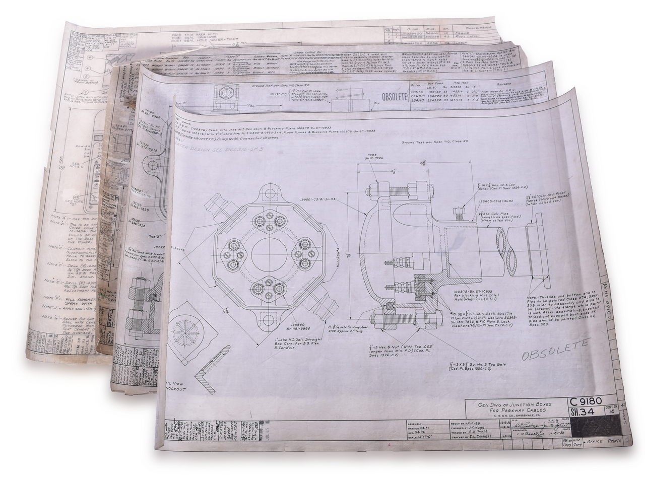 5642 - Four Original Union Switch & Signal Junction Box and Relay Drawings/Blueprints thumbnail