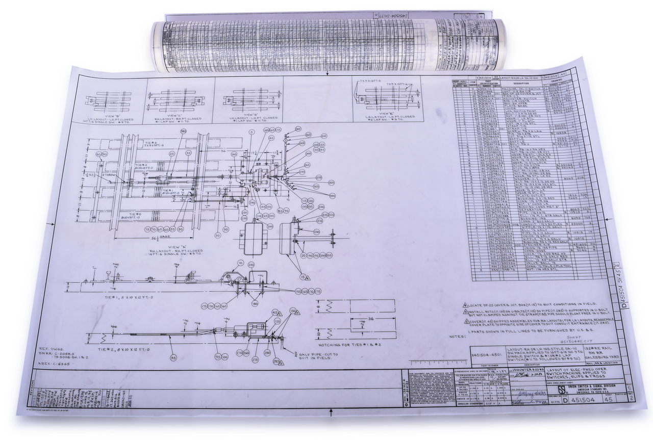 5648 - Four Original WABCO & Union Switch & Signal Electro-Pneumatic Switch Machine Diagrams thumbnail