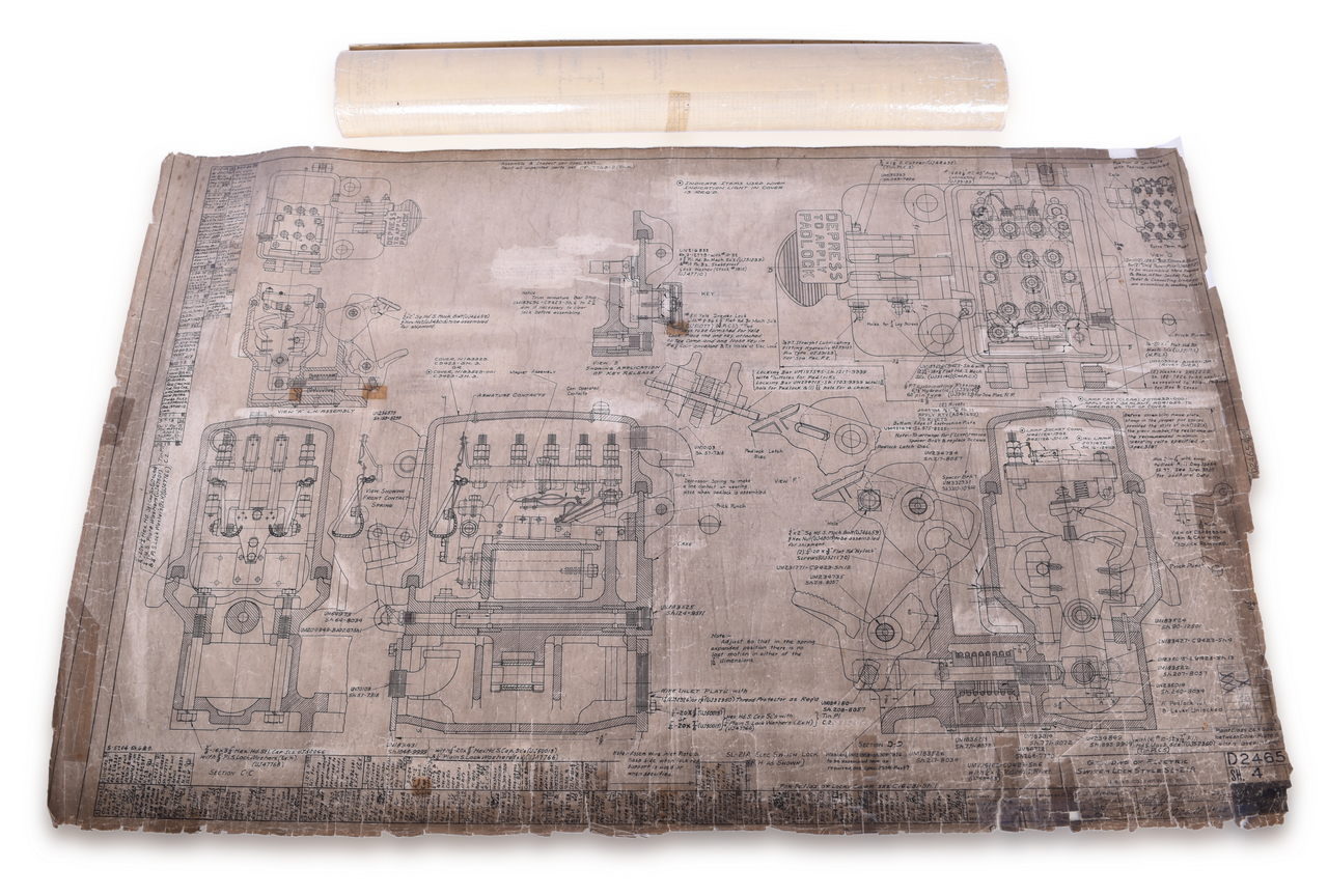 5650 - Three Original Union Switch & Signal Mechanical Drawings/Blueprints - SL-21A Switch Lock thumbnail