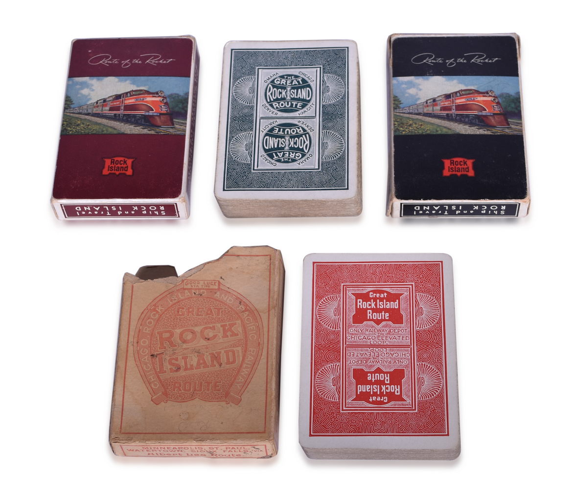 5657 - Four Chicago Rock Island & Pacific Railroad Playing Card Decks thumbnail