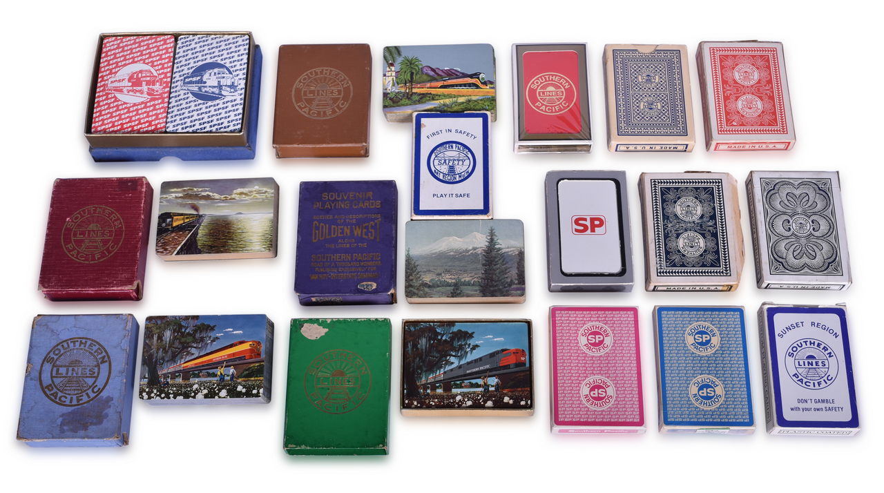 5659 - Seventeen Southern Pacific Railroad Playing Card Decks Including New Old Stock thumbnail