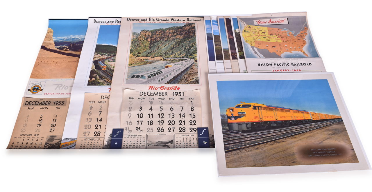 5667 - Ten Large Paper Railroad Advertisements - Denver & Rio Grande Western Wall Calendars, Union Pacific Art Print and Wall Calendars thumbnail