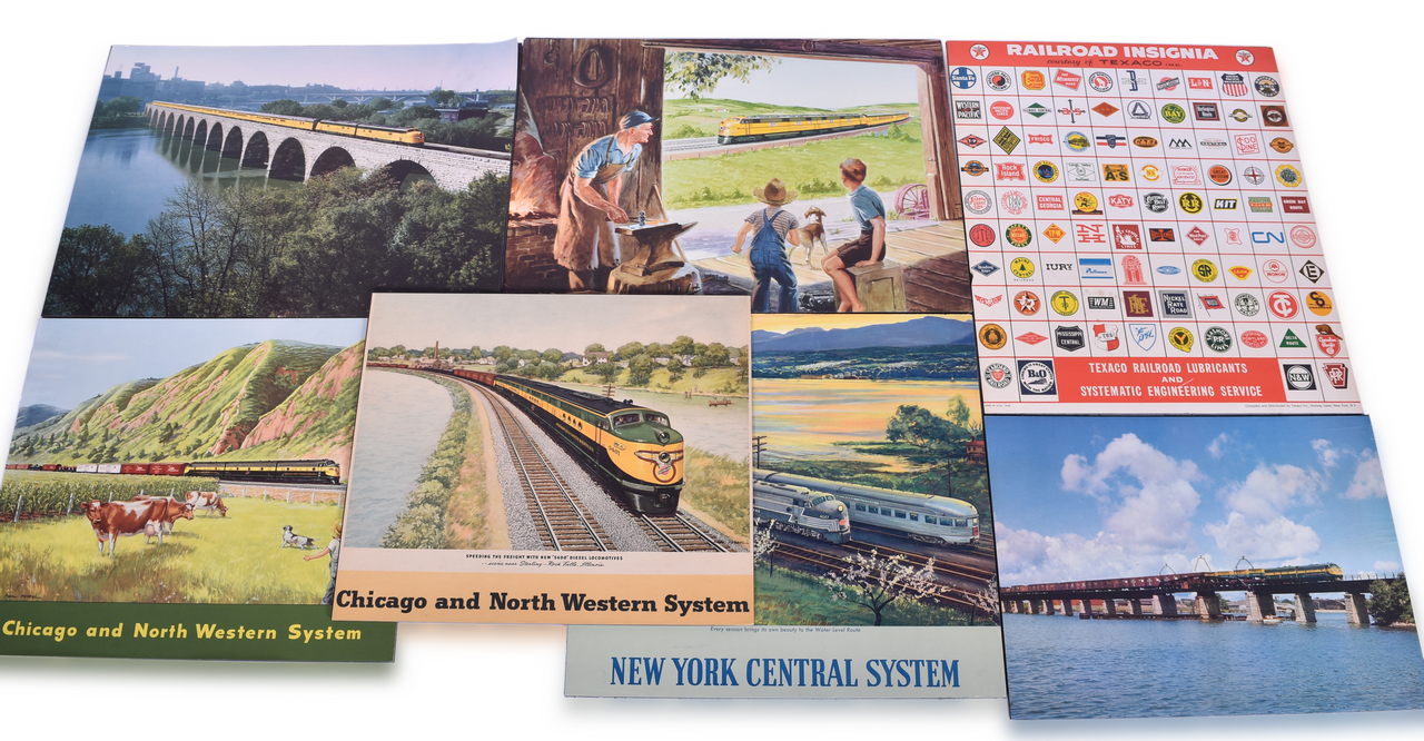 5673 - Seven Railroad Advertising Poster Prints and Photographs - Chicago and North Western, New York Central, and Texaco Railroad Insignia thumbnail