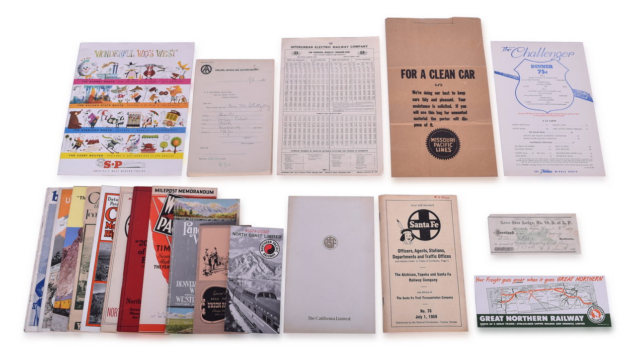 5323 - Mixed Group of Western Railroad Paper Ephemera - Santa Fe, Northern Pacific, Denver and Rio Grande Western, and More thumbnail