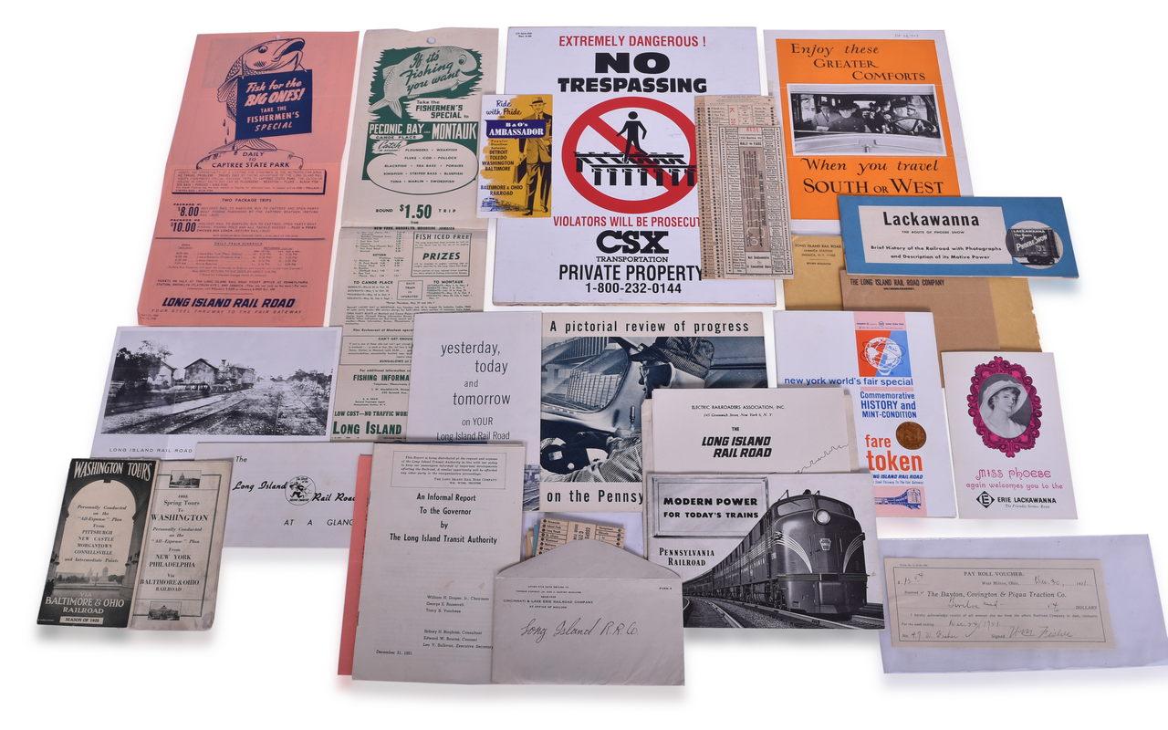 5329 - Collection of Northeast Railroad Paper Ephemera - Baltimore and Ohio, Erie Lackawanna, Long Island Railroad, Pennsylvania, CSX thumbnail