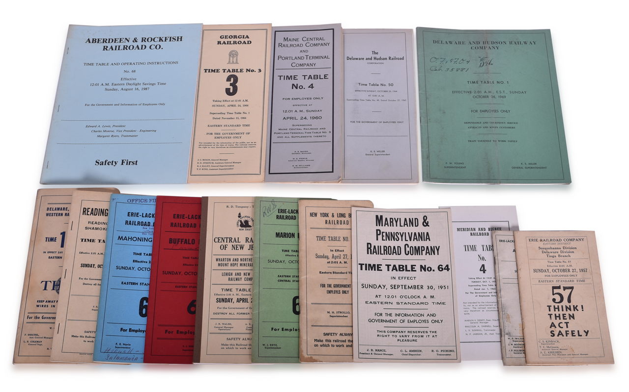 5331 - Sixteen Railroad Employee Timetables - Erie Lackawanna, Central Railroad of New Jersey, Reading, Delaware & Hudson, Georgia, & More thumbnail