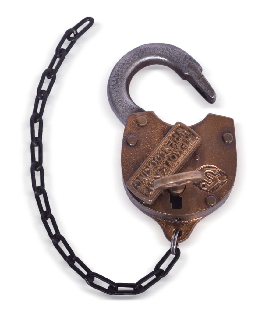 5334 - Georgia Railroad Brass Slaymaker Lock with Adlake Key thumbnail