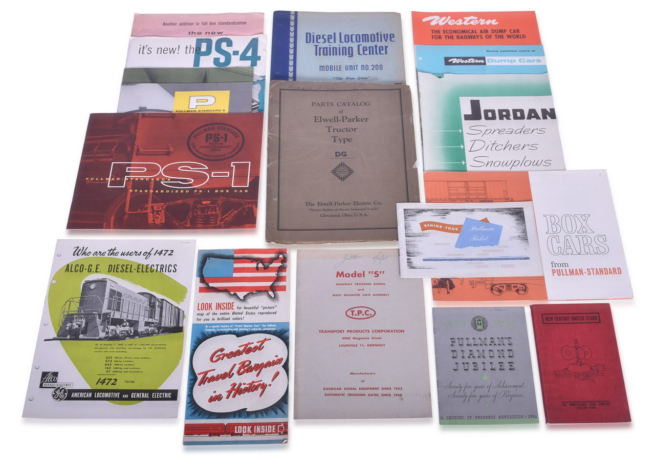5353 - Mixed Group of Railroad Brochures - Pullman Standard, Baldwin Diesel Electric Locomotives, General Motors, Alco, Jordan Spreaders, and More thumbnail