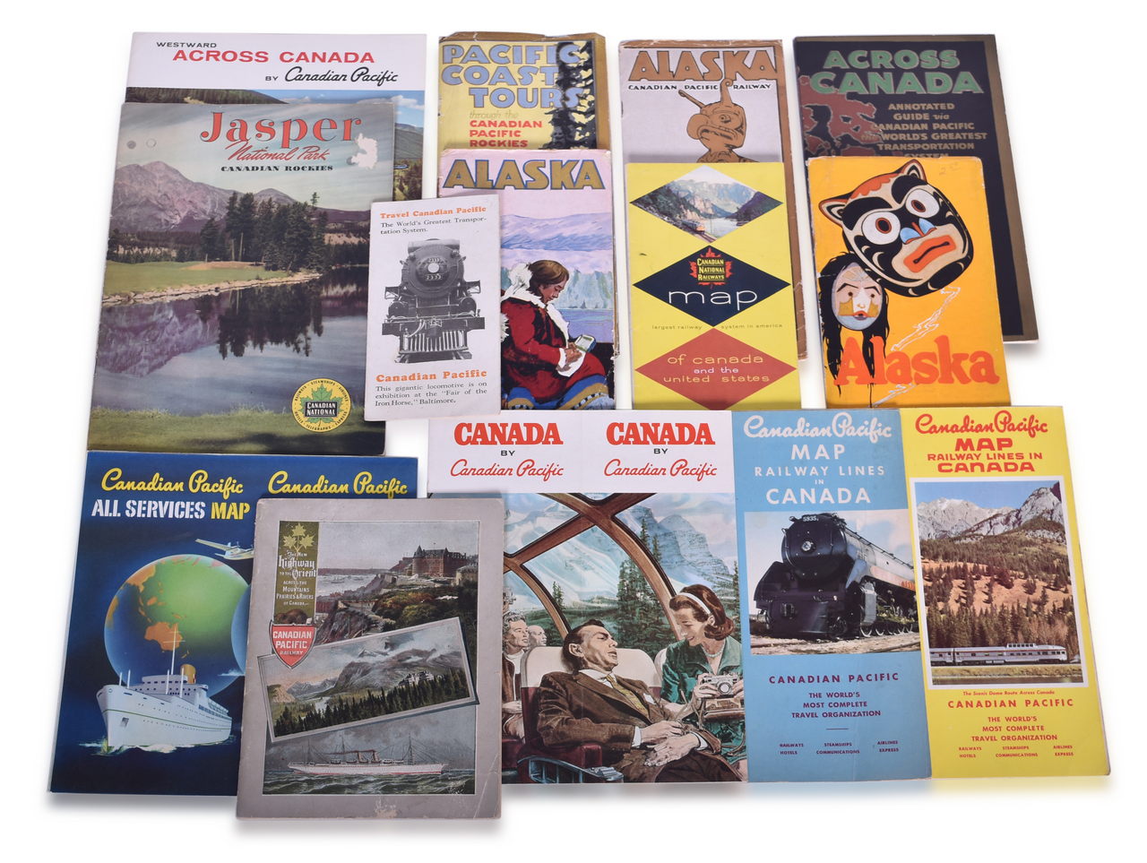 5361 - Group of Canadian Pacific and Canadian National Railroad Travel Brochures, Guides, and Maps thumbnail