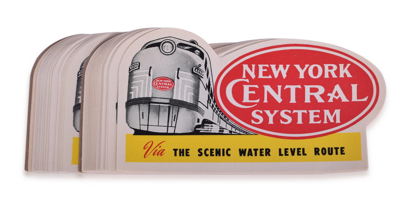 5367 - Over One-Hundred New York Central Railroad Luggage Stickers - New Old Stock Scenic Water Level Route thumbnail