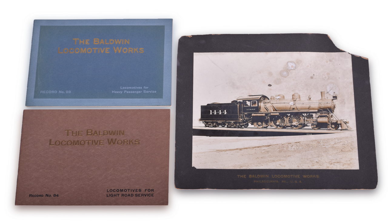 5383 - Baldwin Locomotive Works Atchison, Topeka & Santa Fe Railroad Photograph and Record No. 84 and No. 98 Books thumbnail