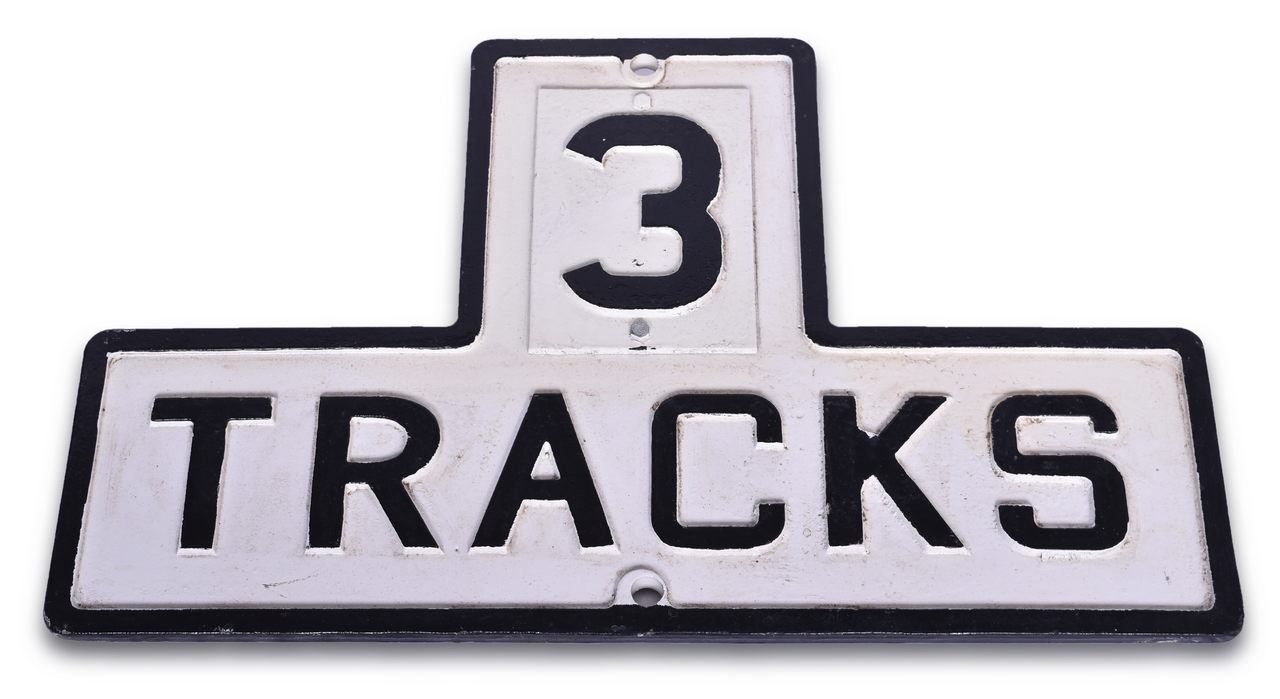 5392 - Cast Iron 3 Tracks Railroad Crossing Sign thumbnail