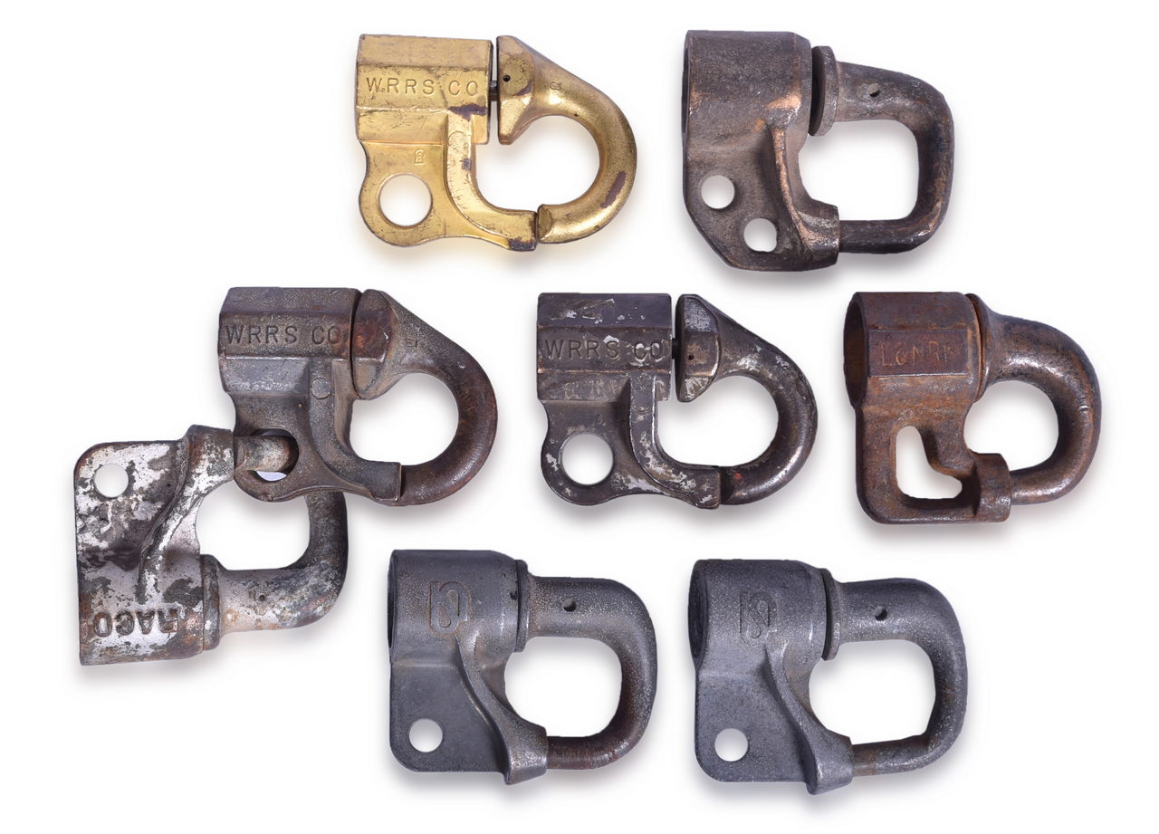 5676 - Group of Eight Railroad Signal Locks - Louisville and Nashville, Western, RACO, Safetran, and GSCO thumbnail