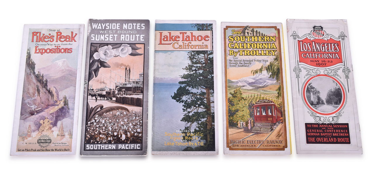 5683 - Five Western Railroad Travel Brochure Guides - Union Pacific, Southern Pacific, Cog Wheel Route, and Pacific Electric thumbnail
