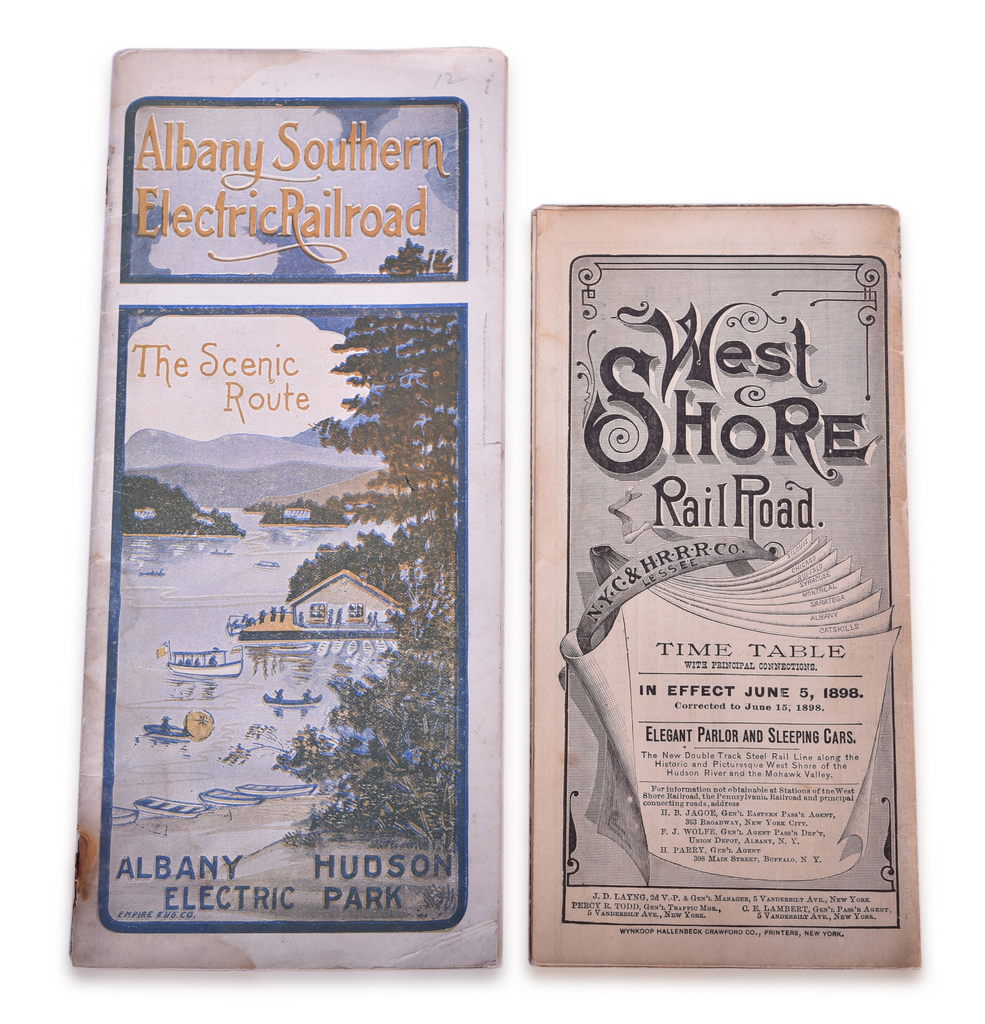 5687 - 1898 West Shore Railroad Timetable and 1914 Albany Southern Electric Railroad Suburban Homes thumbnail