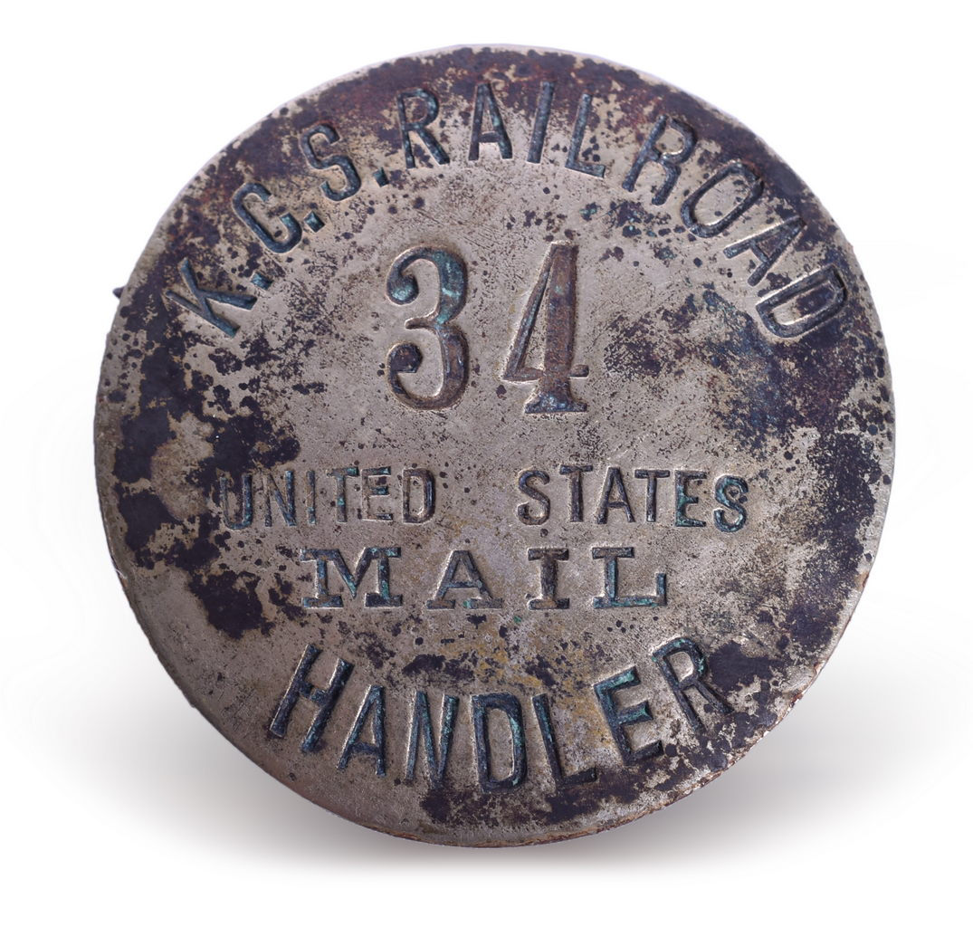 5691 - Kansas City Southern Railroad United States Mail Handler Badge Number 34 thumbnail