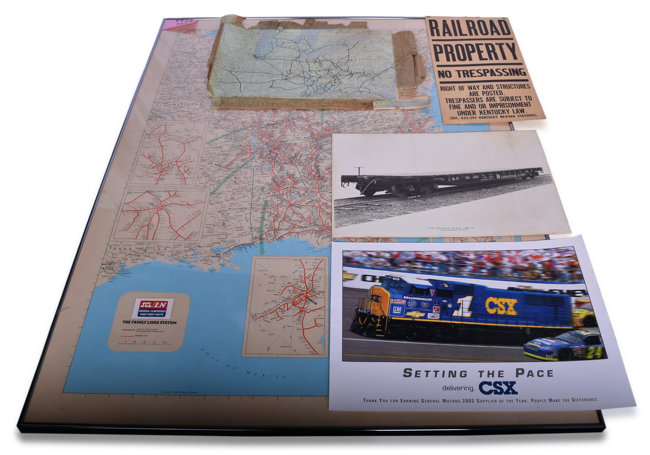 5704 - Railroad Maps, No Trespassing Sign, Photograph, and Poster - Seaboard Coast Line, Chesapeake & Ohio, and CSX thumbnail