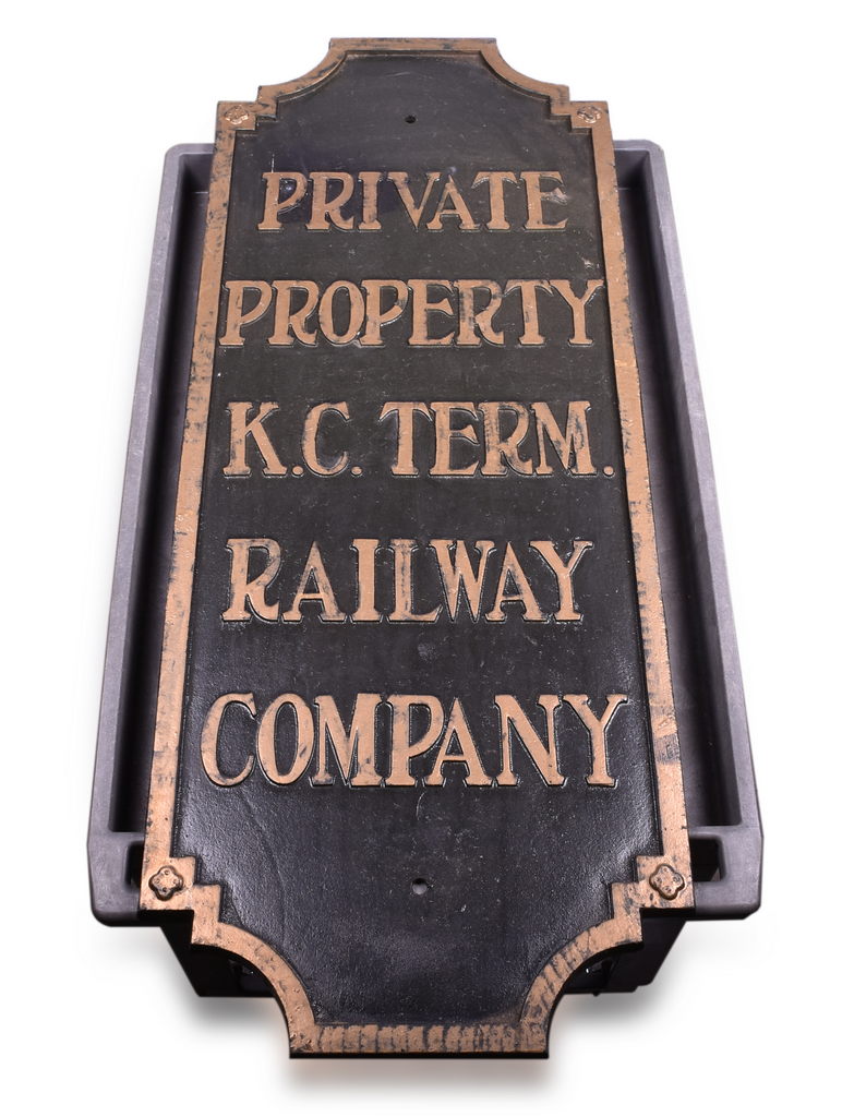 5612 - Kansas City Terminal Railway Company Large Cast Iron Private Property Sign thumbnail