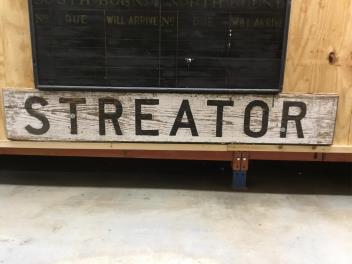 5626 - Original Wabash Railroad Streator Illinois Wooden Depot Sign thumbnail