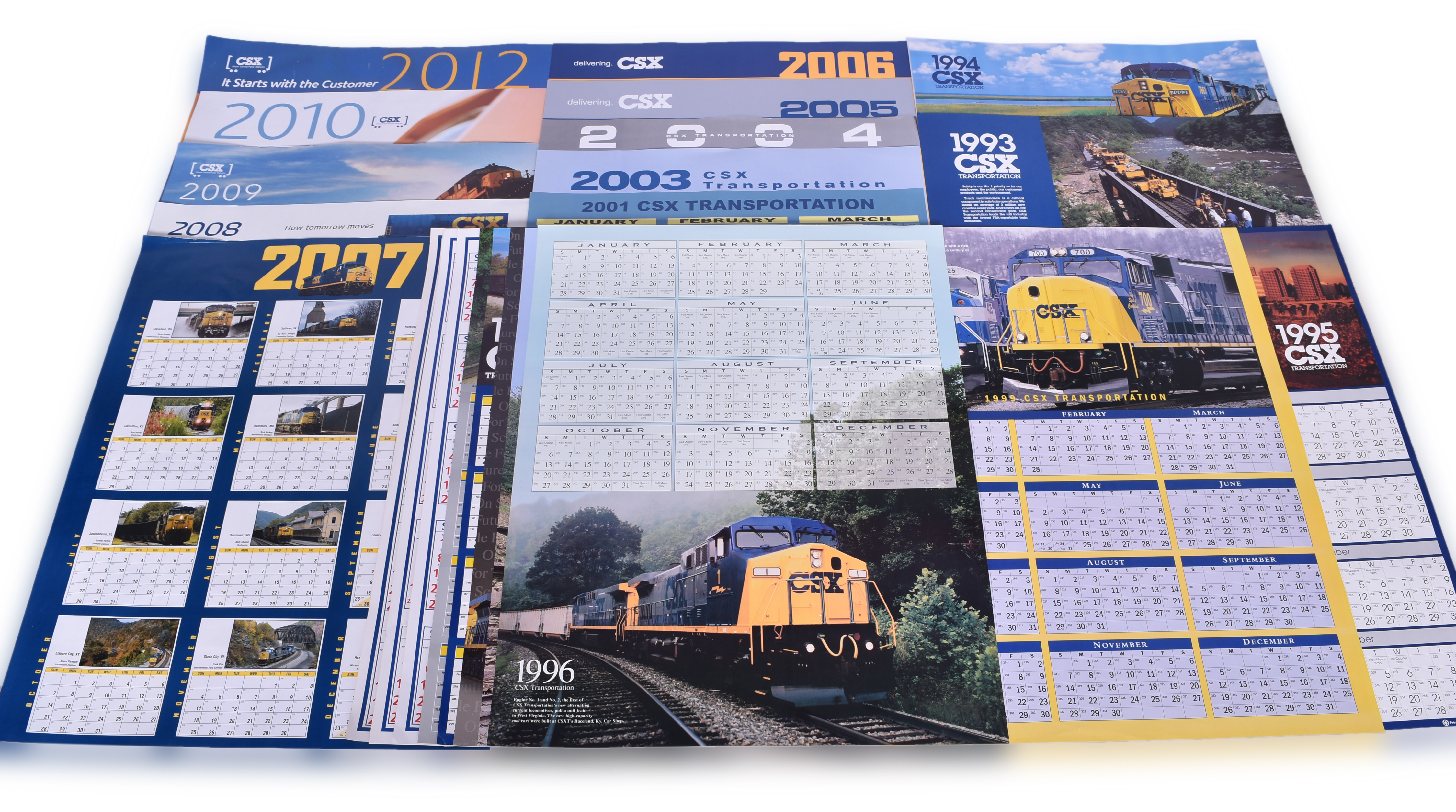 5706 - Fifty-Three CSX Railroad Wall Calendars - 1987 through 2012 thumbnail