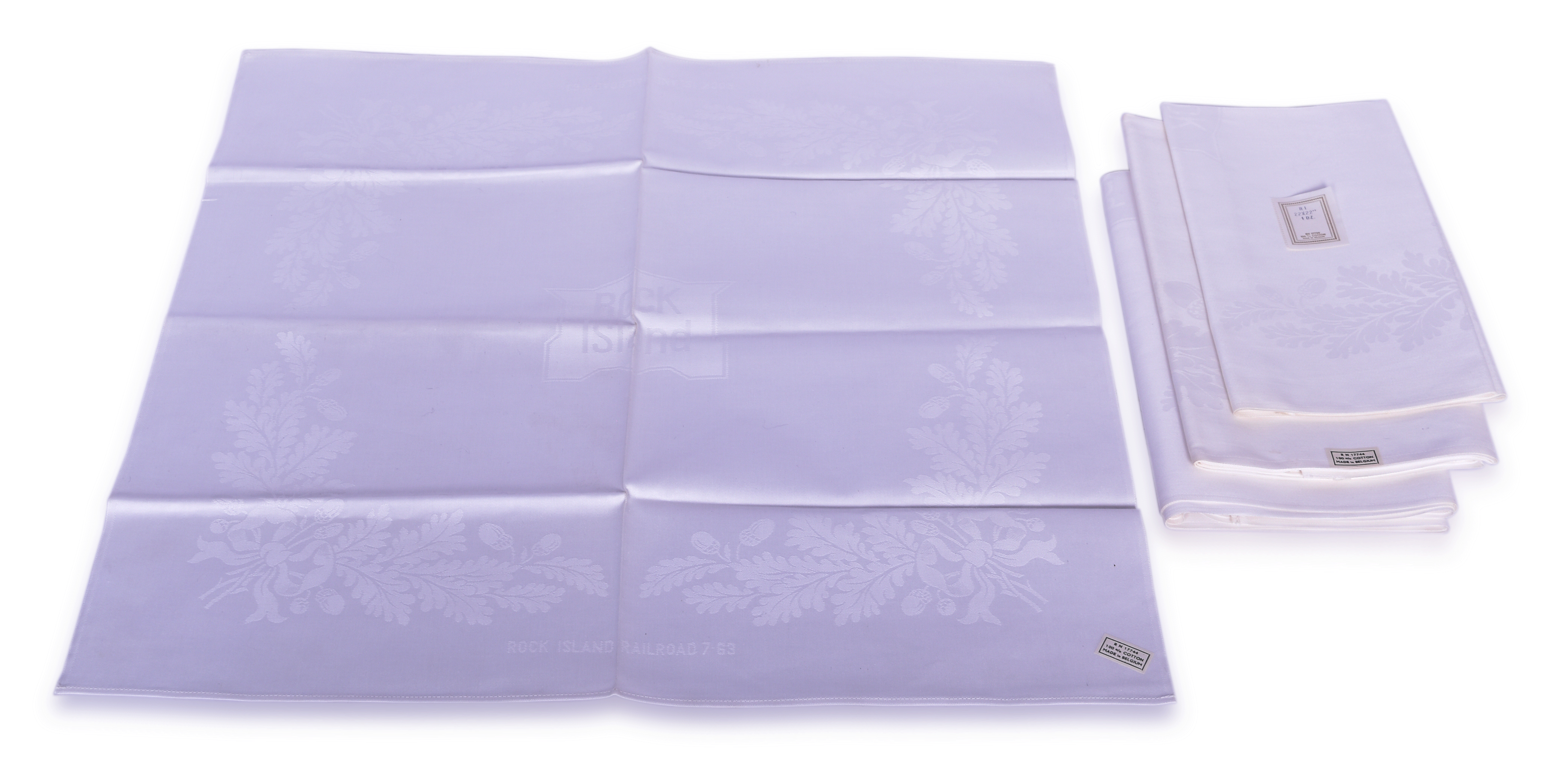 5721 - Four Rock Island Railroad Linen Napkins and Tablecloths thumbnail